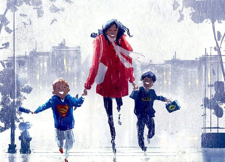 anne-cocuklar-gulmek