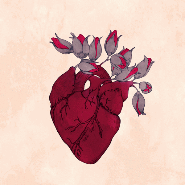 çiçek açan kalp