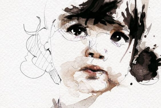 yağlı boya ile yapılmış küçük kız çocuğu portresi