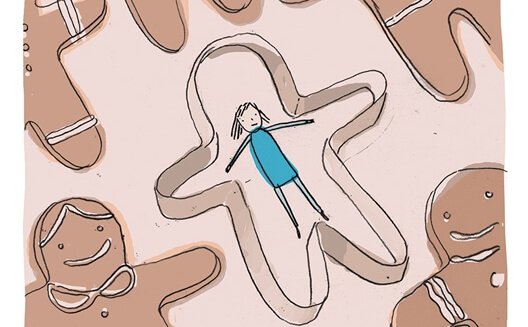 kurabiye kalıbına küçük gelen kız