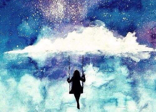 bulutlarda salıncakta sallanmak