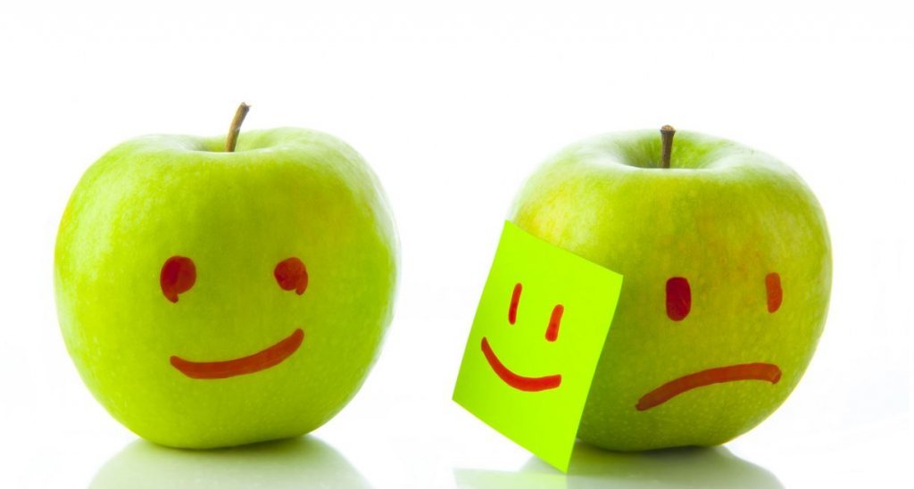 biri mutlu biri mutsuz iki elma