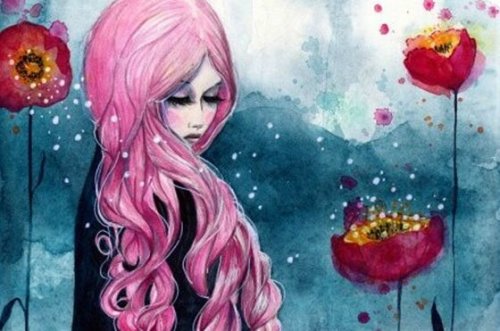 pembe saçlı kadın