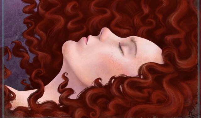 uyuyan kızıl saçlı kız