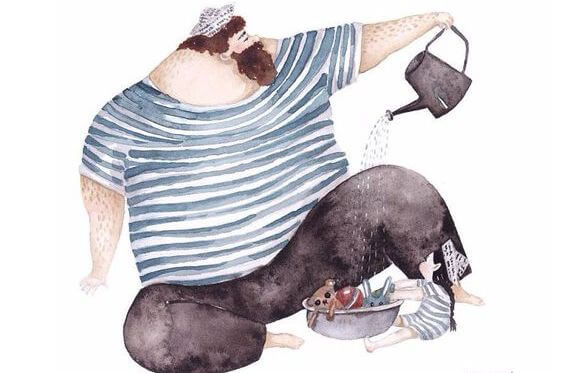 oyun oynayan baba kız