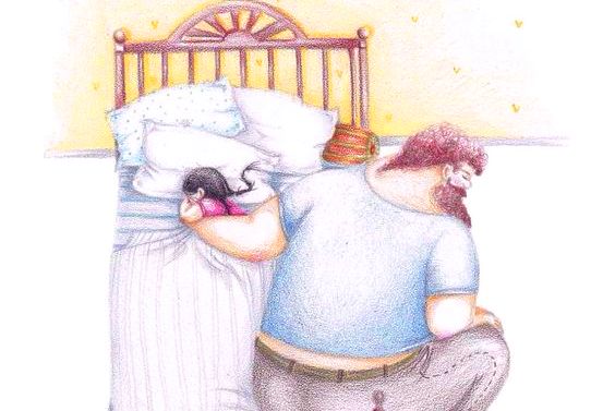 kızını uyutan baba