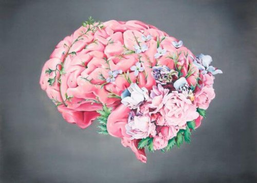 rengarenk çiçekli beyin