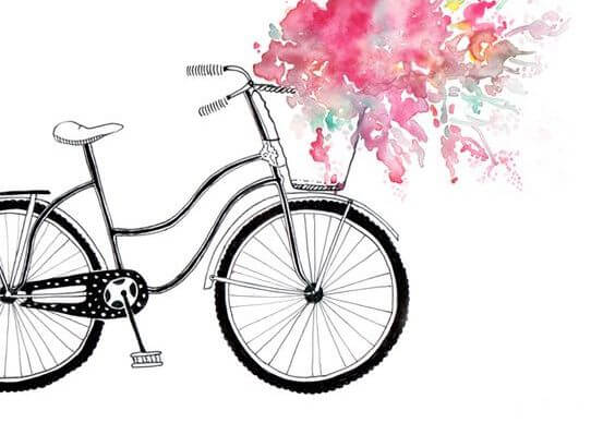 çiçek taşıyan bisiklet