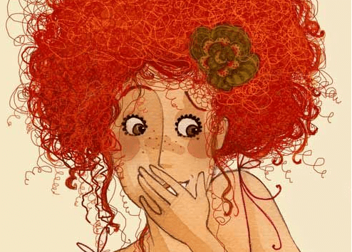 şaşırmış kızıl saçlı kadın