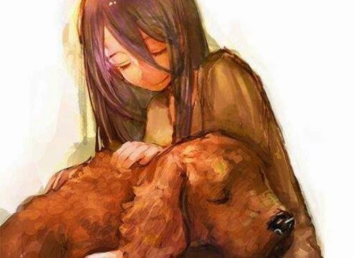 küçük kız ve köpeği