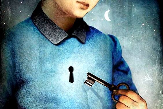 yüreğinde anahtar deliği olan insan