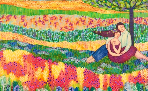 ağaç altında sarılıp oturmak