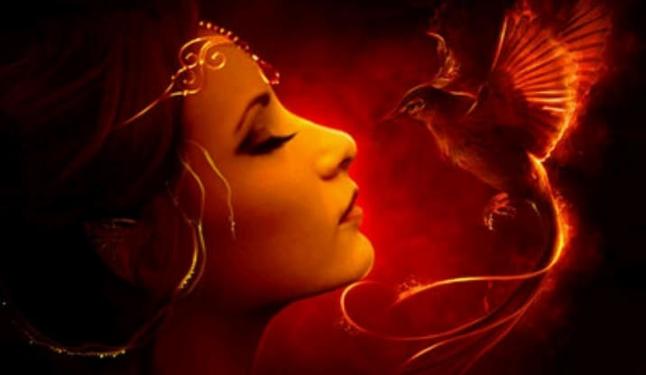 kadın ve minik kuş