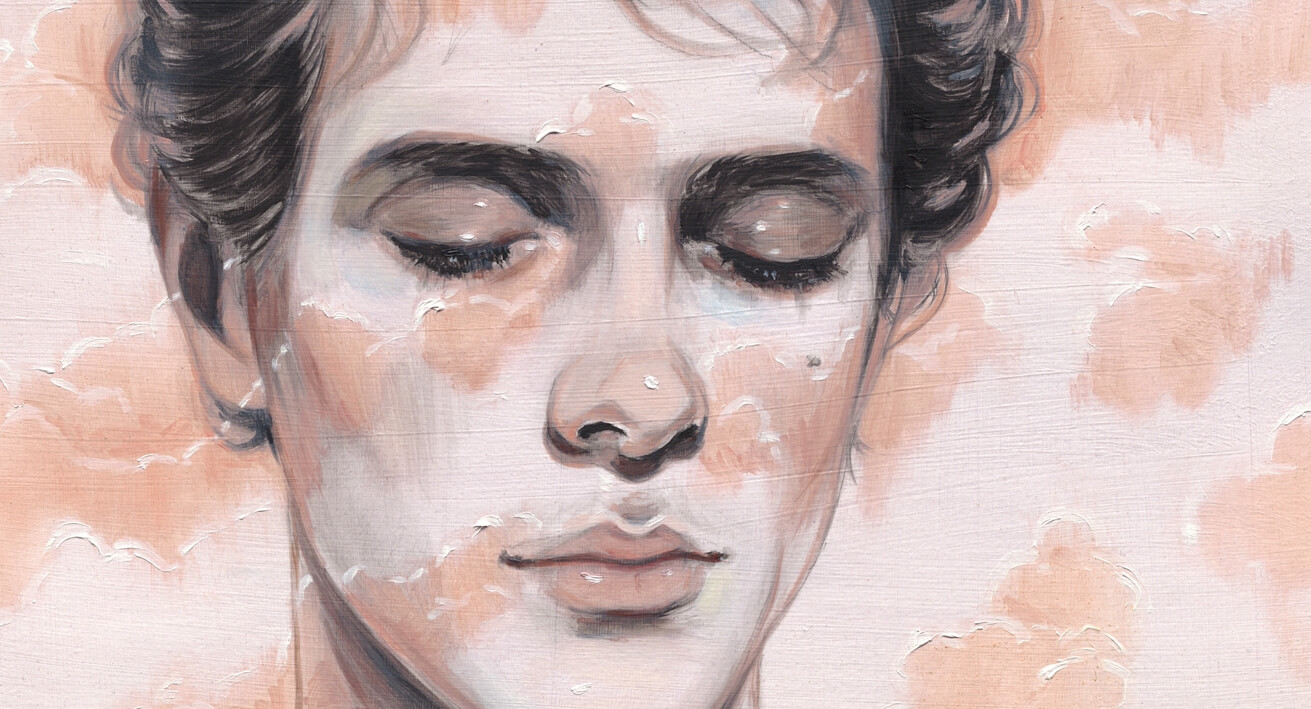 gözleri kapalı genç çocuk