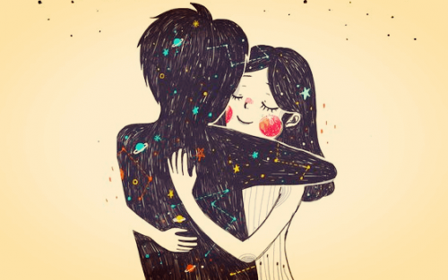 evren adama sarılan kız