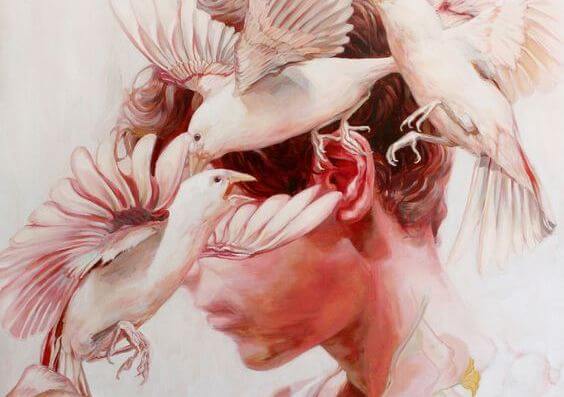 kafayı çevreleyen kuşlar