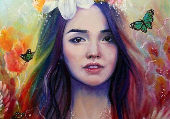 renkli saçlı kadın