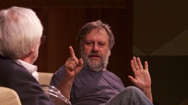 Slavoj Žižek soylesinden bir fotoğraf