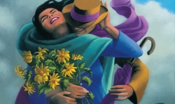 elinde çiçeklerle duran kız