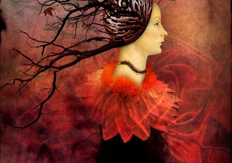 kadının saçları ağaç olmuş