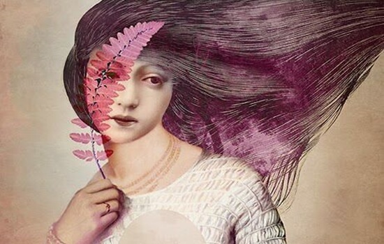 pembe yapraktan bakan kız