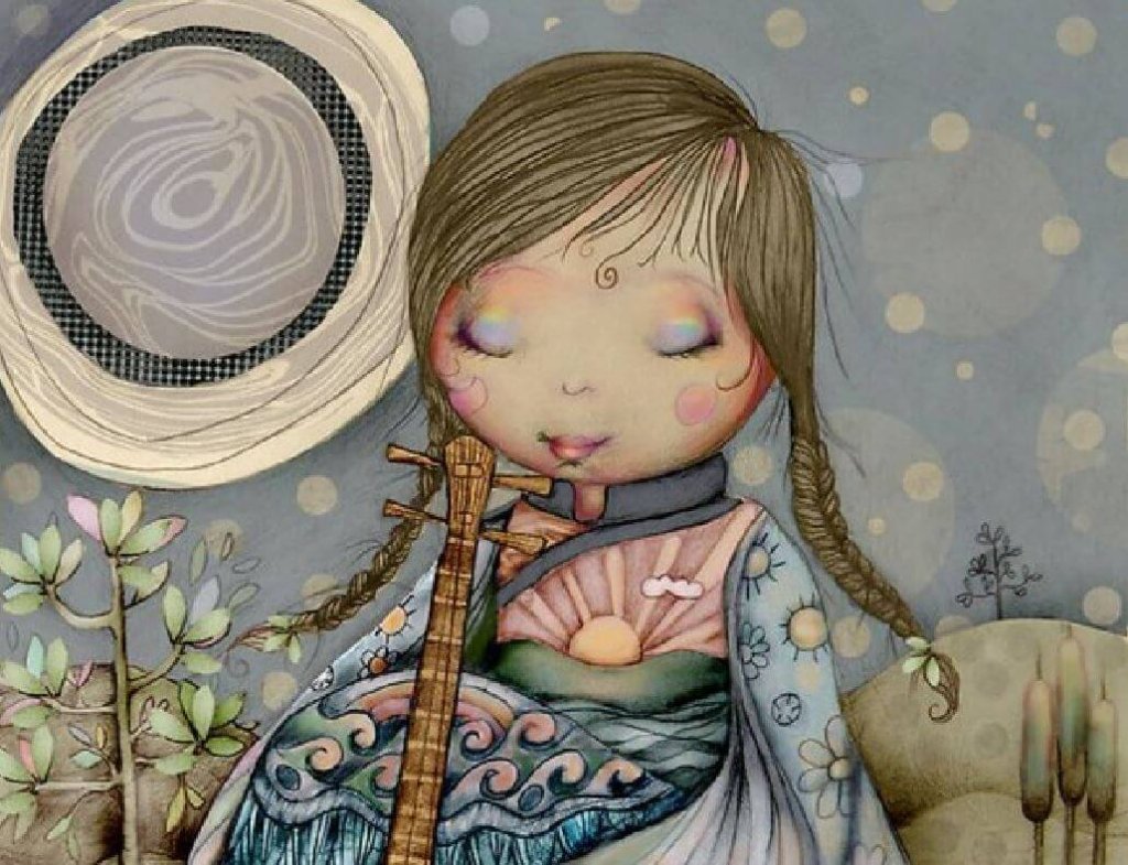 mutlu kız çocuğu oturuyor