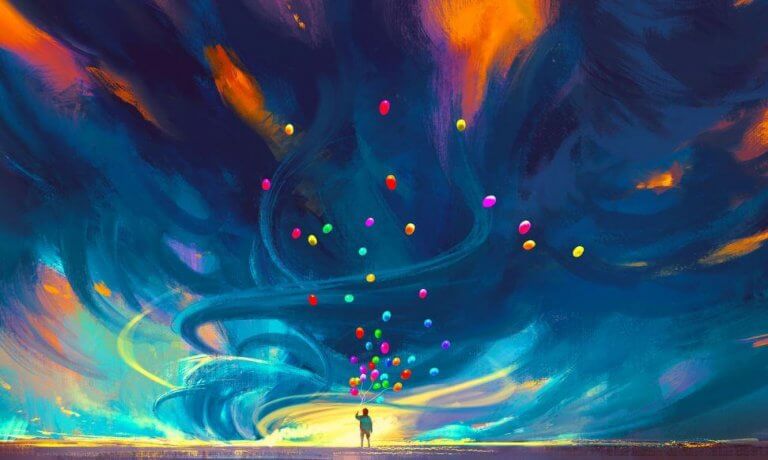 balonlar ve fırtına