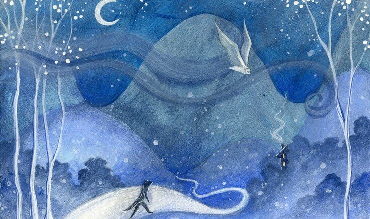 ay ışığında patikada seyahat