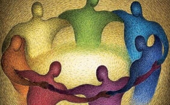 insanlar kol kola daire olmuş