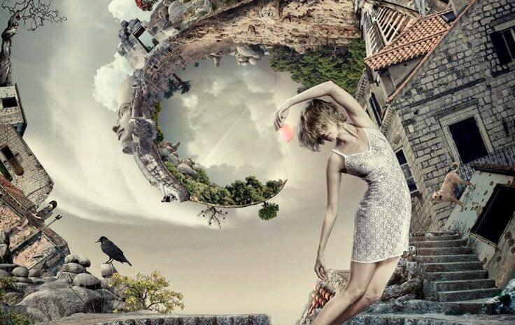 karga bükülen kadın