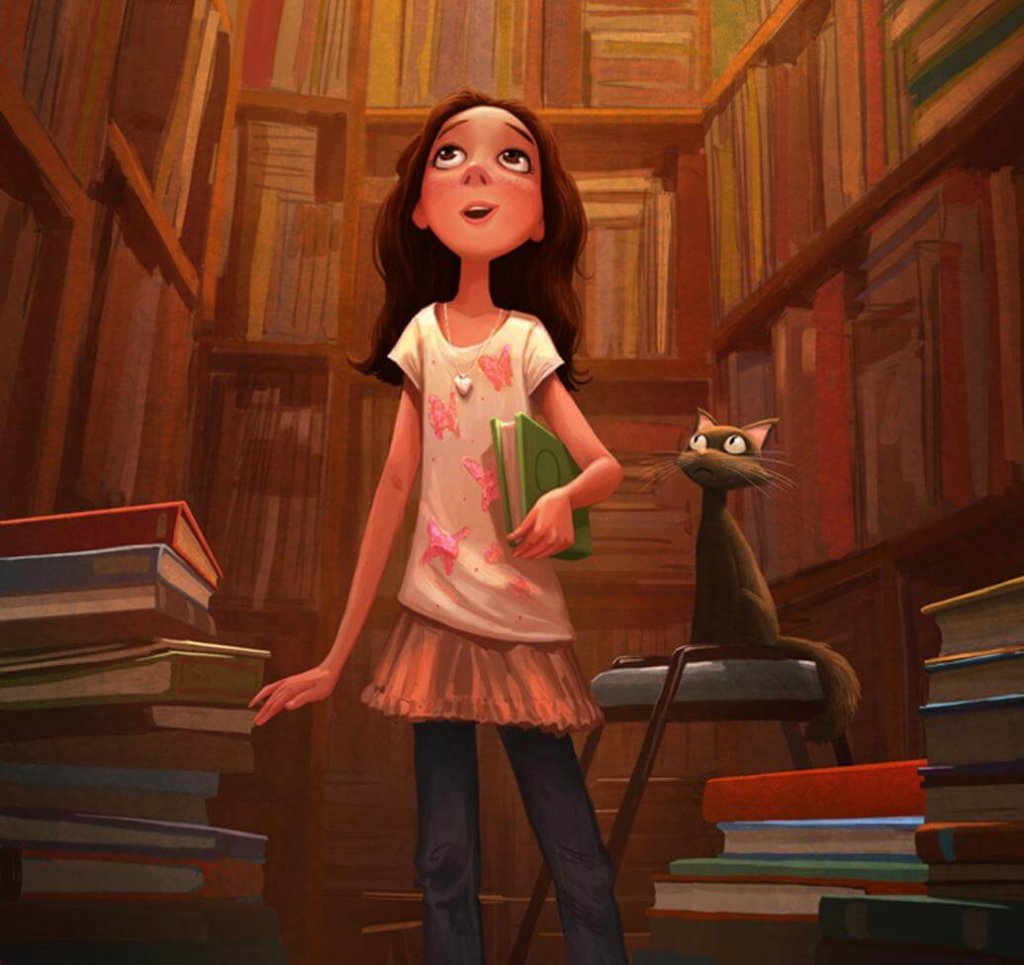 kütüphanede bir kız