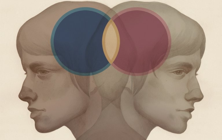 venn diyagramı ve iki yüz