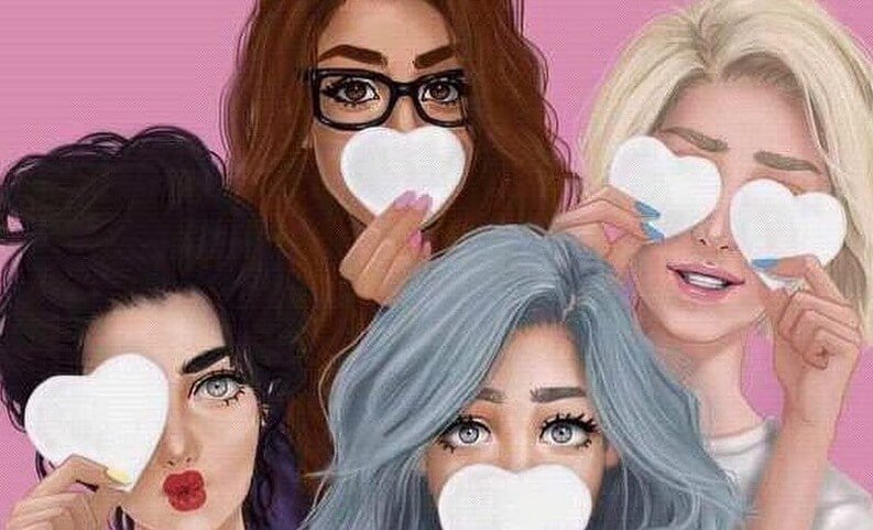 elinde kalp seklinde kartlar olan kızlar