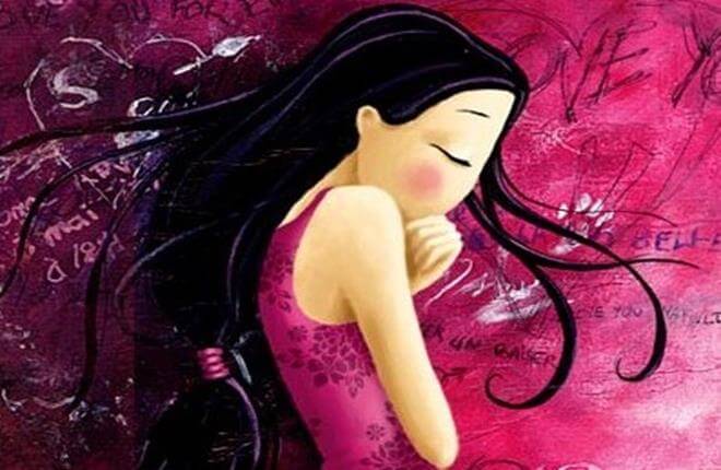 pembeler içinde üzgün kız