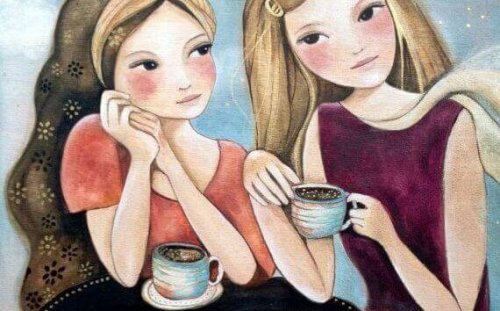 kahve içen kızlar
