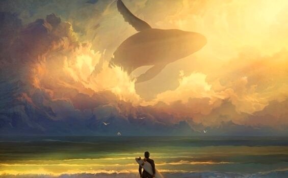 sörfçü gökyüzünde balina deniz