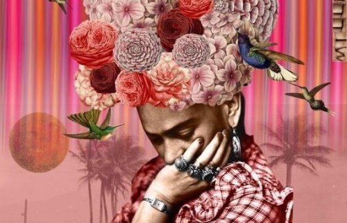 çiçek taçlı kadın