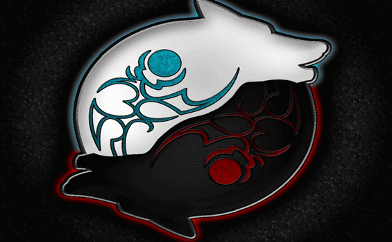 ying ve yang uyarlaması kurt sembolü