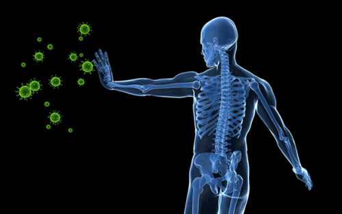 virüslerle savaşan insan figürü