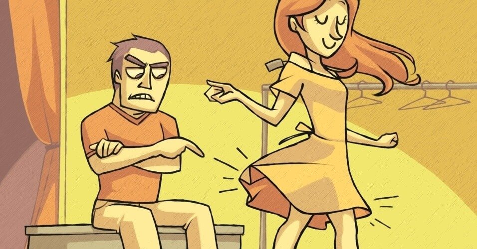 adam kadının eteğine karışıyor