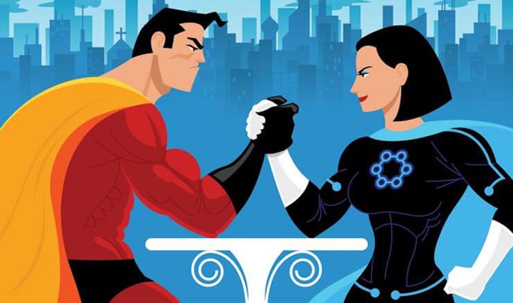 süper kahramanlar bilek güreşi