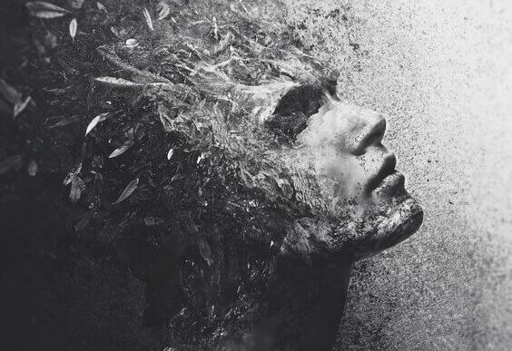 kuş tüyleriyle kaplanmış erkek yüzü