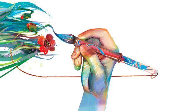 fırçanın ucundan akan resim