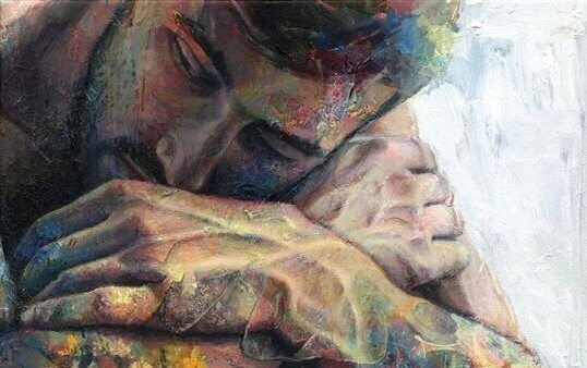 kendine sarılan adam