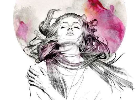 kendine sarılan kadın