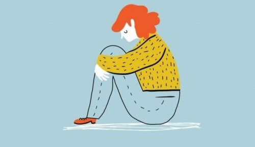 üzüntü ve depresyon mutsuz kadın çizim