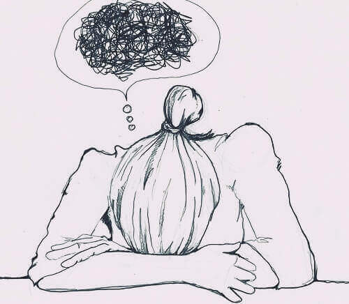 kaygılı bir kadın