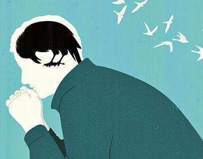 Kafasında karga olan adam