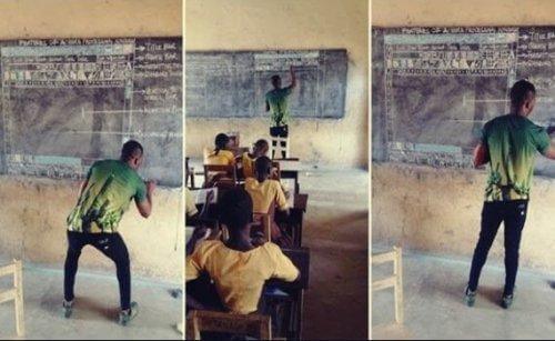 Tutum ve İlham: Ganalı Öğretmen Öğrencilerine Kara Tahtada Bilişim Teknolojileri Öğretiyor