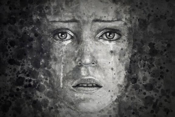 korkan kadın ilüstrasyonu